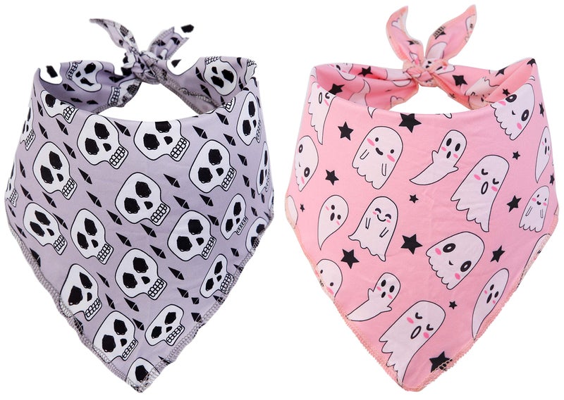 BoomBone 2 Pack Halloween Dog Bandana,Triangle Bibs Pet Scarf for Puppy Cat - Image 1